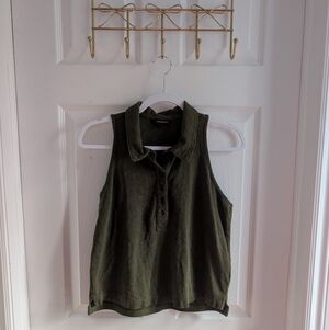 Banana Republic Dark Green Sleeveless Blouse